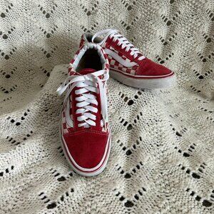 Vans Old Skool red checkered sneakers